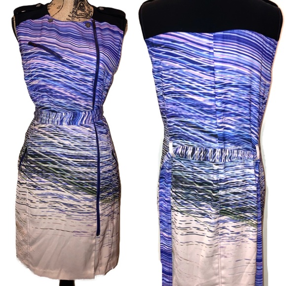 Calvin Klein Multi Zipper Sleeveless Sheath Dress - Picture 2 of 6